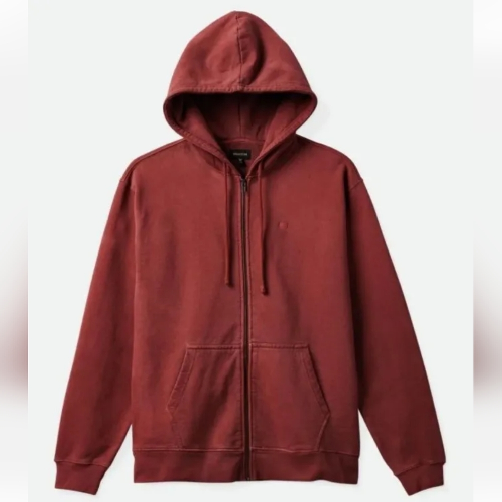 Brixton Reserve Jacket Sweatshirt Hoodie Men M Zip Island Berry Vintage Wash New